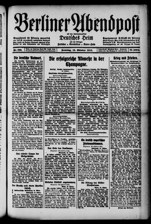 Berliner Abendpost vom 13.10.1918