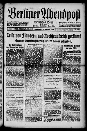 Berliner Abendpost on Oct 19, 1918