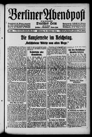 Berliner Abendpost vom 23.10.1918