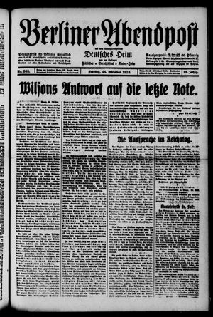 Berliner Abendpost vom 25.10.1918