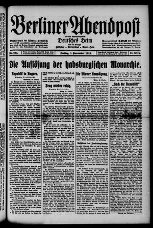 Berliner Abendpost vom 01.11.1918
