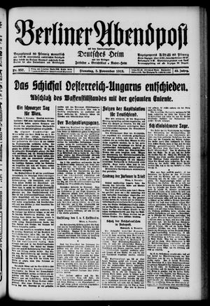 Berliner Abendpost vom 05.11.1918