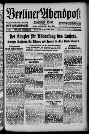 Berliner Abendpost vom 09.11.1918