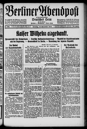 Berliner Abendpost vom 10.11.1918