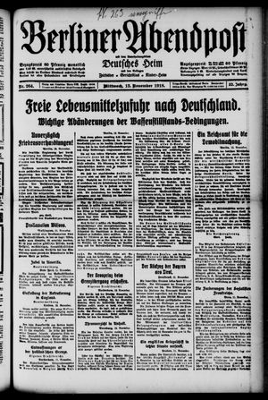 Berliner Abendpost vom 13.11.1918