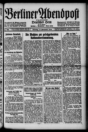 Berliner Abendpost vom 17.11.1918
