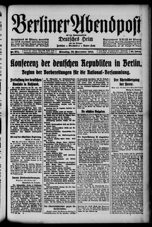 Berliner Abendpost vom 26.11.1918
