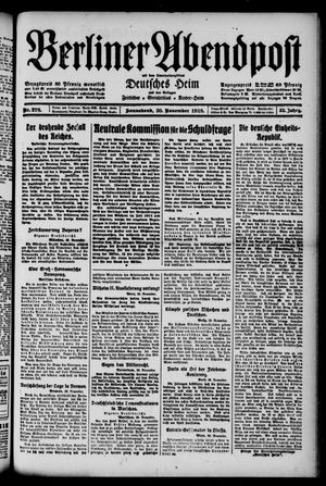 Berliner Abendpost vom 30.11.1918