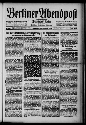 Berliner Abendpost vom 28.12.1918