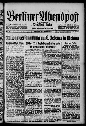 Berliner Abendpost vom 22.01.1919