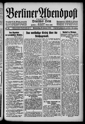 Berliner Abendpost on Jan 30, 1919