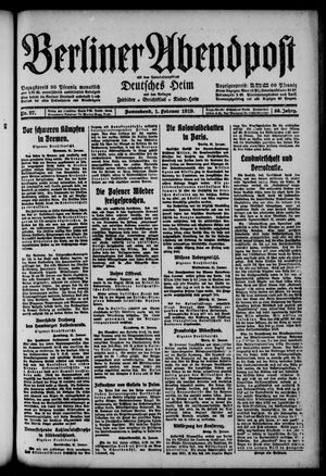 Berliner Abendpost vom 01.02.1919