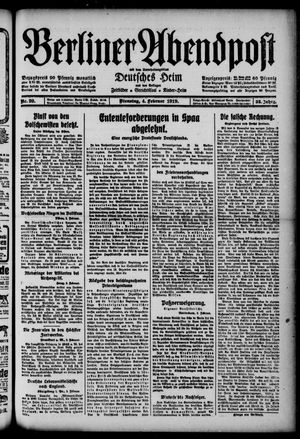Berliner Abendpost vom 04.02.1919