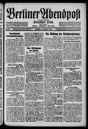 Berliner Abendpost vom 09.02.1919