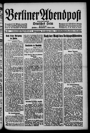 Berliner Abendpost vom 13.02.1919