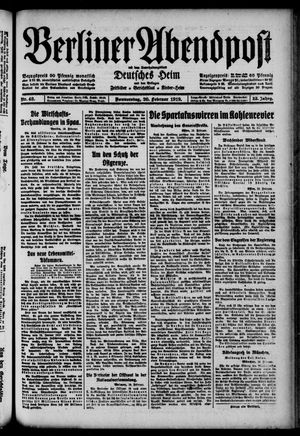 Berliner Abendpost on Feb 20, 1919