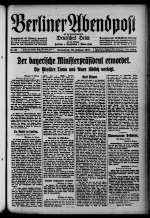 Berliner Abendpost vom 22.02.1919