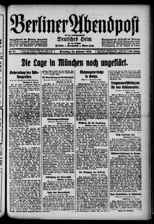Berliner Abendpost vom 25.02.1919