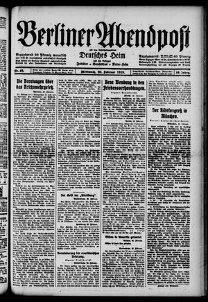 Berliner Abendpost on Feb 26, 1919