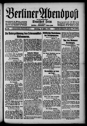 Berliner Abendpost vom 16.03.1919
