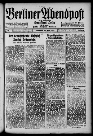 Berliner Abendpost vom 22.03.1919
