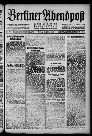 Berliner Abendpost vom 28.03.1919