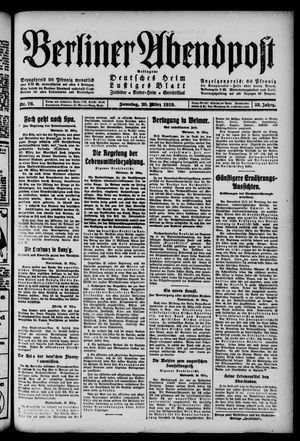 Berliner Abendpost on Mar 30, 1919