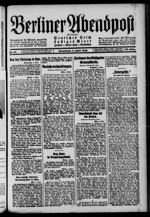 Berliner Abendpost on Apr 5, 1919
