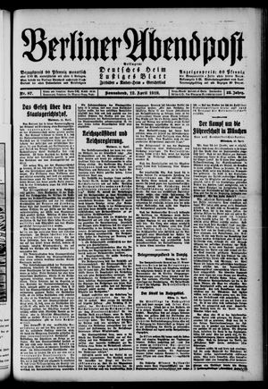 Berliner Abendpost on Apr 12, 1919