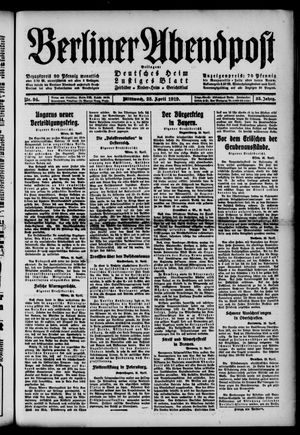 Berliner Abendpost vom 23.04.1919