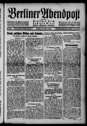 Berliner Abendpost on Apr 25, 1919