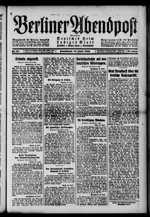 Berliner Abendpost vom 26.04.1919