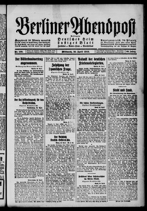 Berliner Abendpost vom 30.04.1919