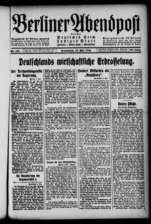 Berliner Abendpost on May 10, 1919