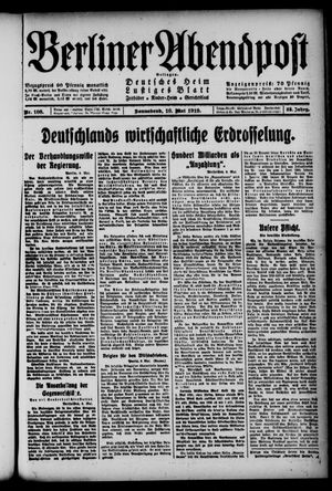Berliner Abendpost vom 10.05.1919