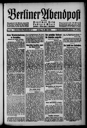 Berliner Abendpost vom 16.05.1919