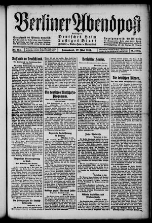 Berliner Abendpost vom 17.05.1919