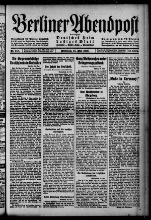 Berliner Abendpost vom 21.05.1919