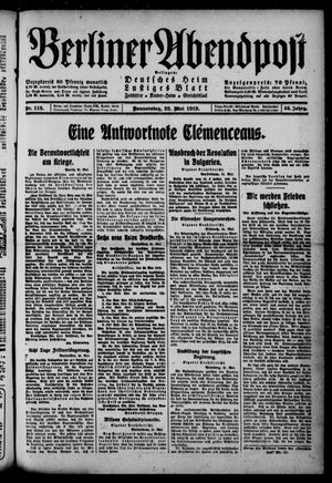 Berliner Abendpost vom 22.05.1919