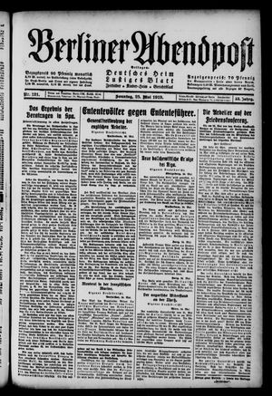 Berliner Abendpost vom 25.05.1919