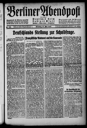 Berliner Abendpost vom 27.05.1919