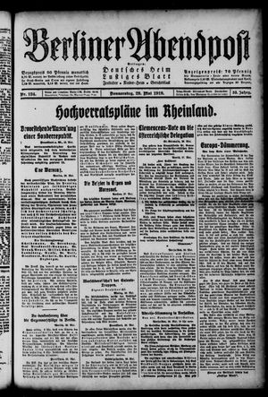 Berliner Abendpost vom 29.05.1919