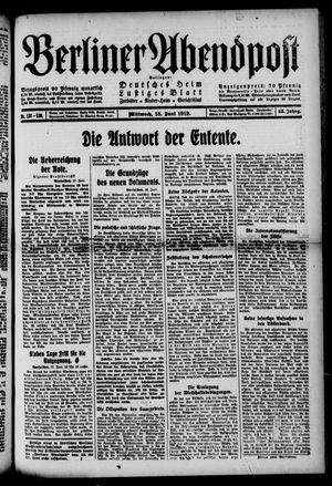 Berliner Abendpost vom 18.06.1919