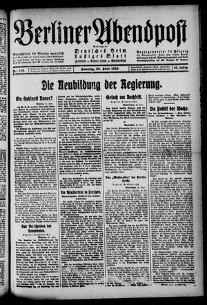 Berliner Abendpost vom 22.06.1919