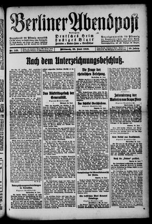 Berliner Abendpost vom 25.06.1919