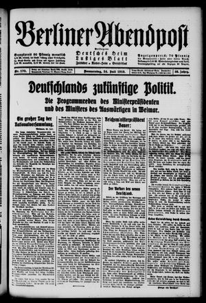 Berliner Abendpost vom 24.07.1919