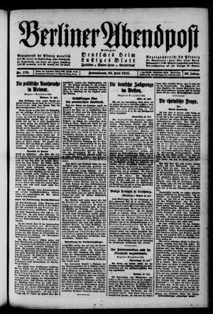 Berliner Abendpost vom 26.07.1919