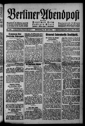 Berliner Abendpost vom 31.07.1919