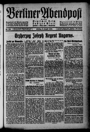 Berliner Abendpost vom 08.08.1919