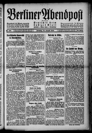 Berliner Abendpost vom 24.08.1919